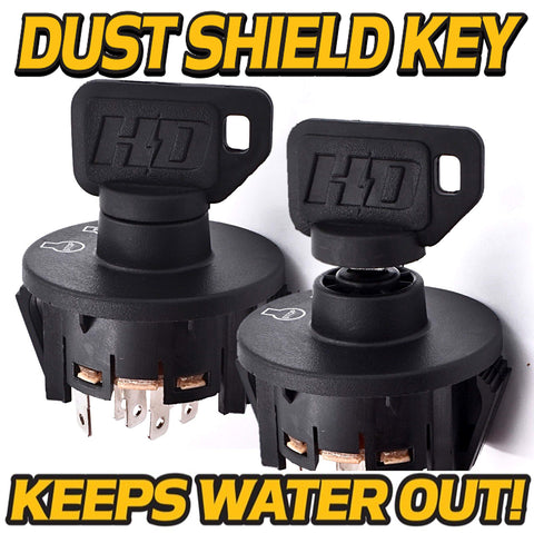 HD Switch weather-tight protection keeps ignition components clean during dusty or wet yard work.