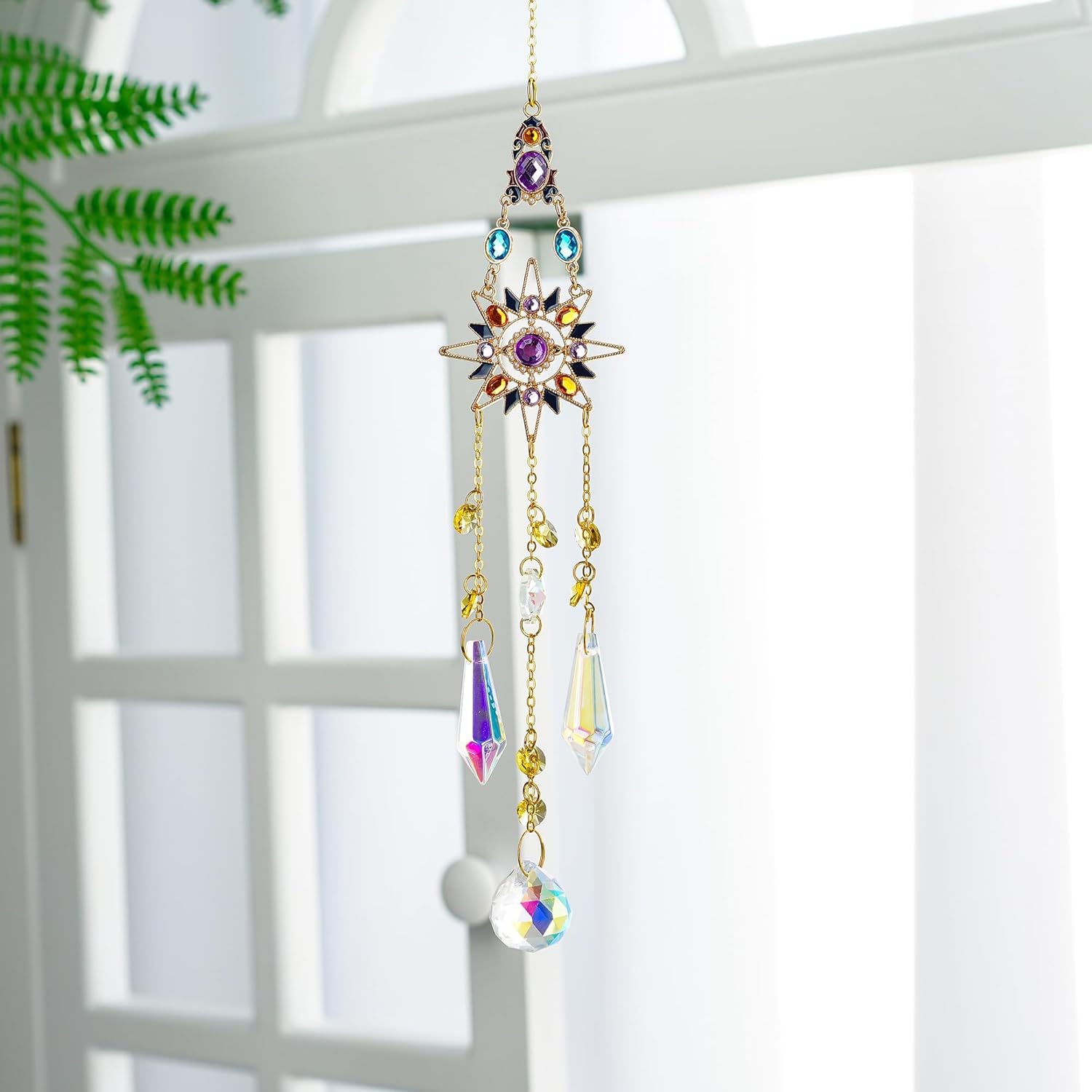 H&D HYALINE & DORA window crystal rainbow prism decor for bright room accents.