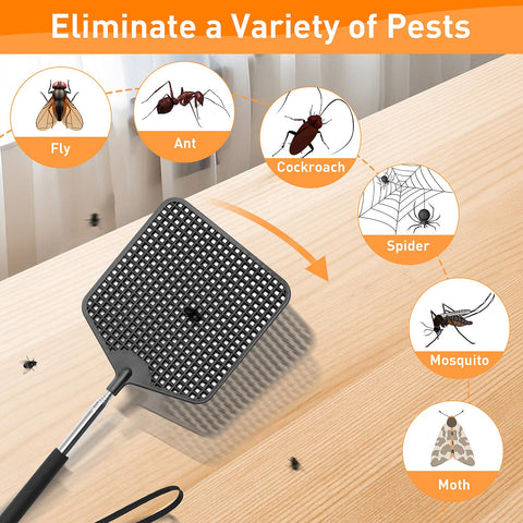 HDajy fly swatter with non-slip handle stays secure.