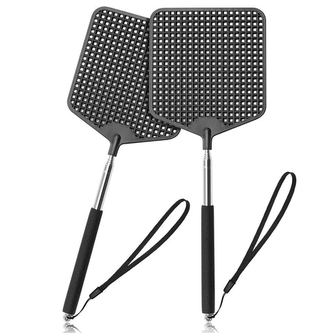 HDajy telescopic fly swatter with wide paddle for quick indoor or outdoor swats.