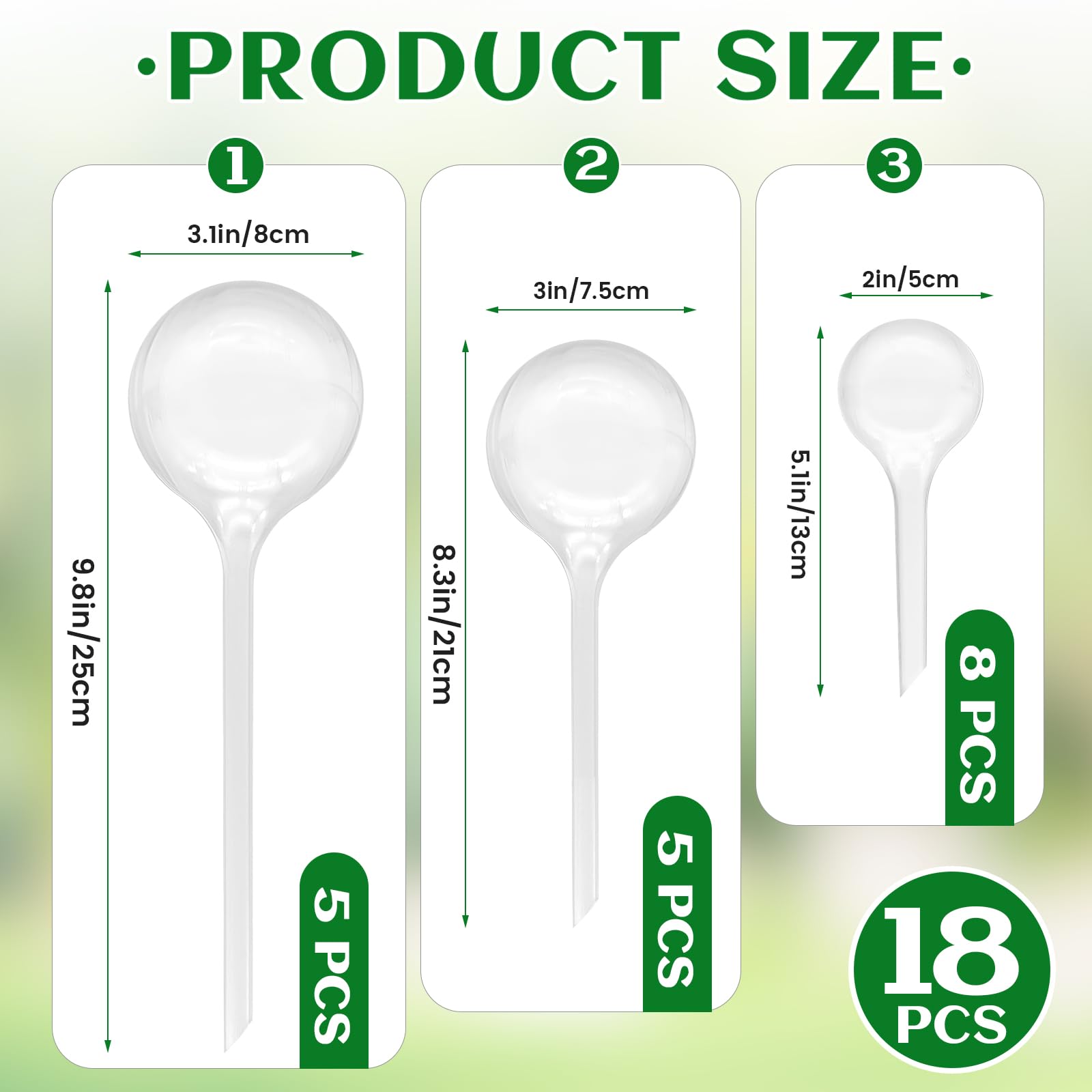 Hdagbnn large-ball watering globe inserted into soil for steady moisture.