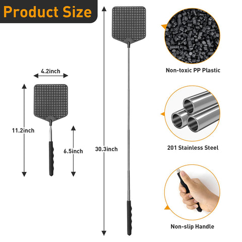 HDAJY fly swatter with wide plastic paddle for better swats and durability
