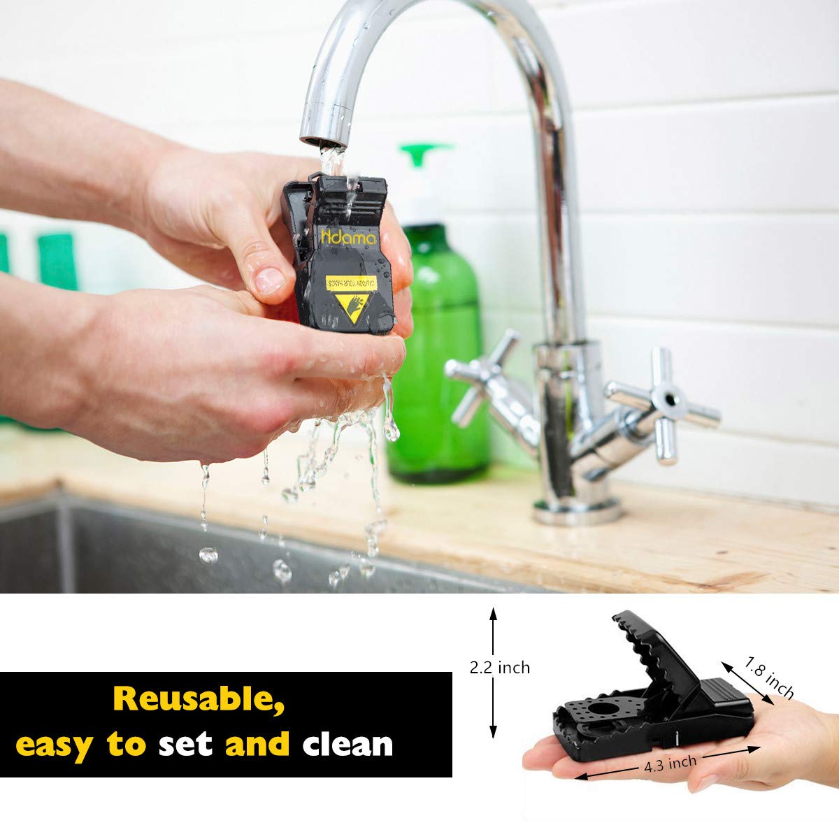 Hdama Mouse Trap made of durable ABS plastic for long-lasting use.