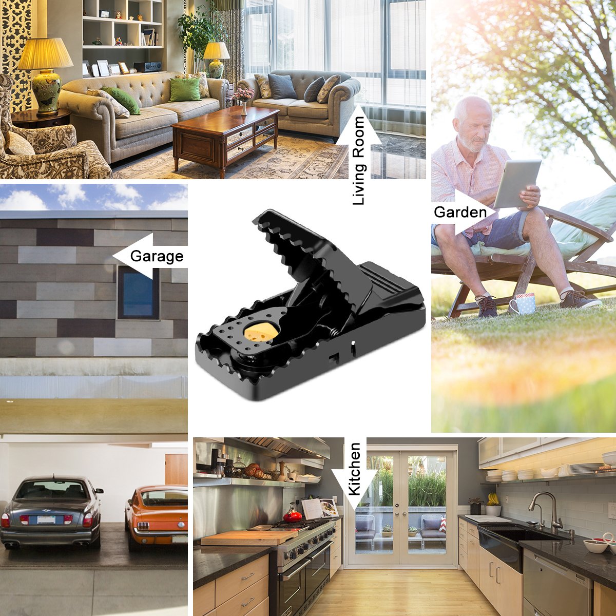 Hdama Mouse Trap used indoors and outdoors demonstrates versatile placement.