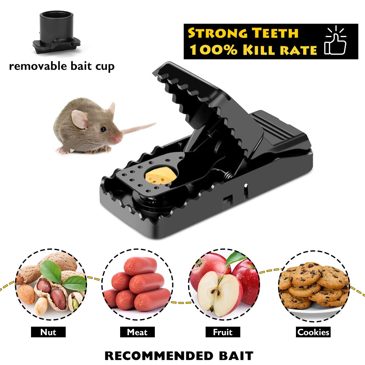 Hdama Mouse Trap's spring action captures mice quickly with minimal mess.