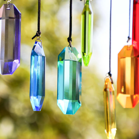HDCRYSTALGIFTS chakra-inspired prism sparkles evoke color harmony in living spaces