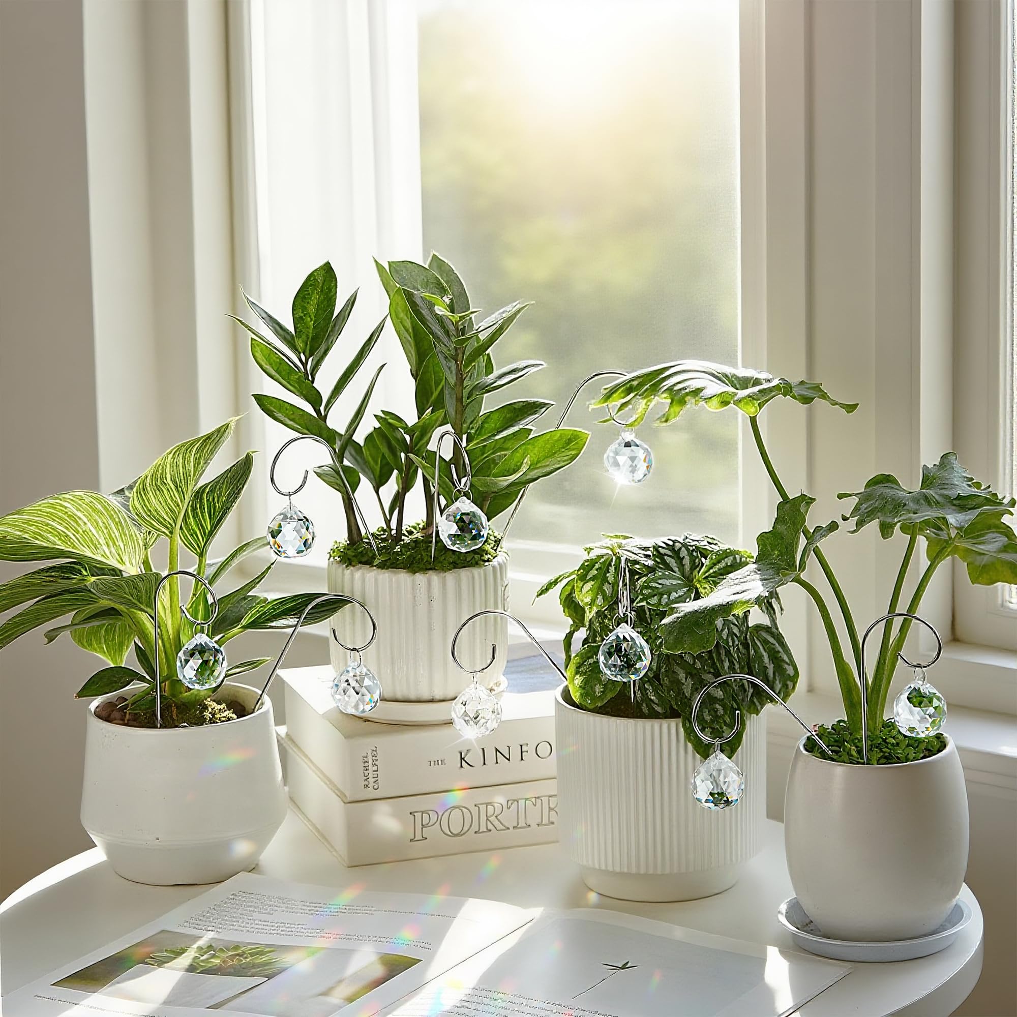 HDCRYSTALGIFTS garden decor accents adding shimmer to a balcony
