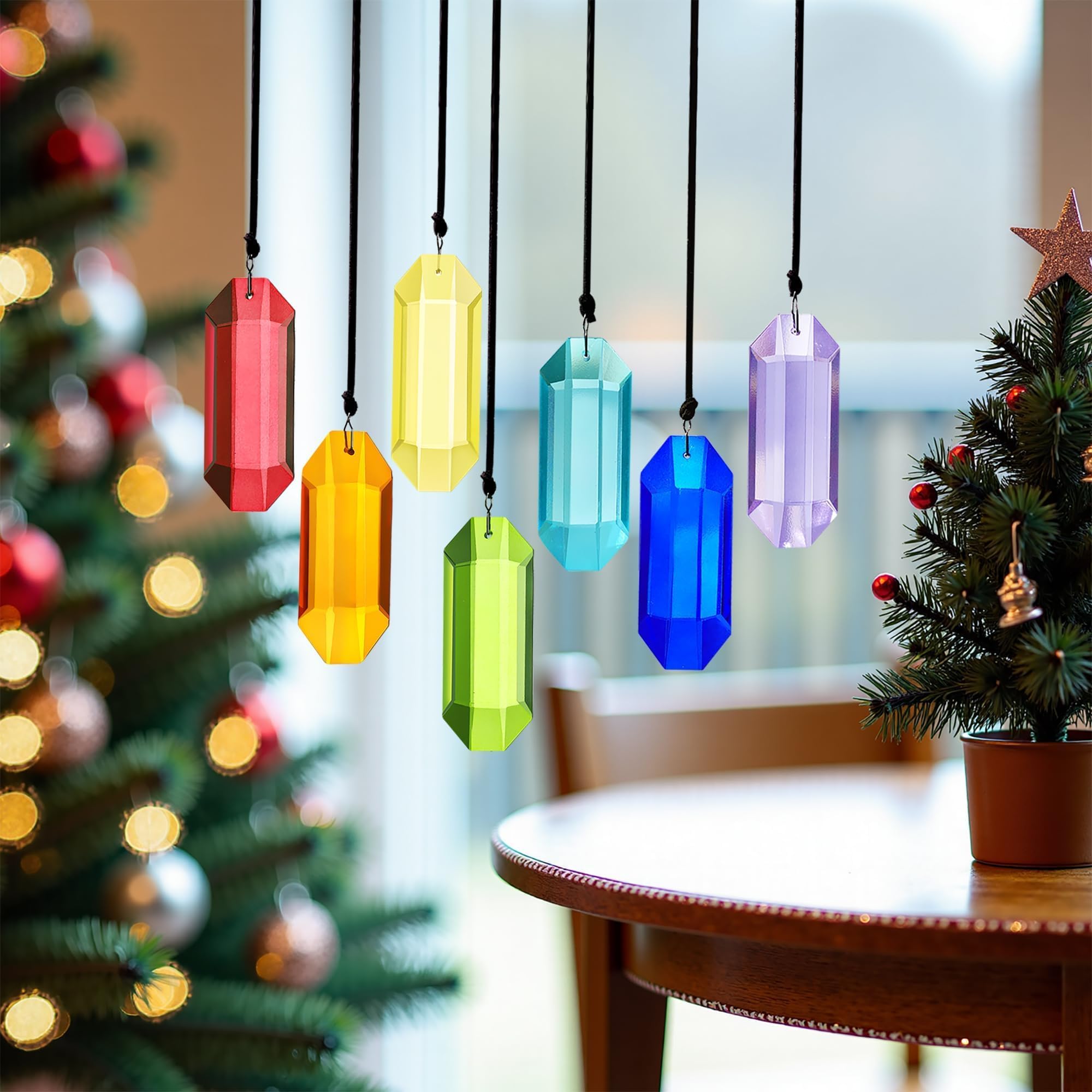 HDCRYSTALGIFTS garden decor prisms reflect light on plants and pathways