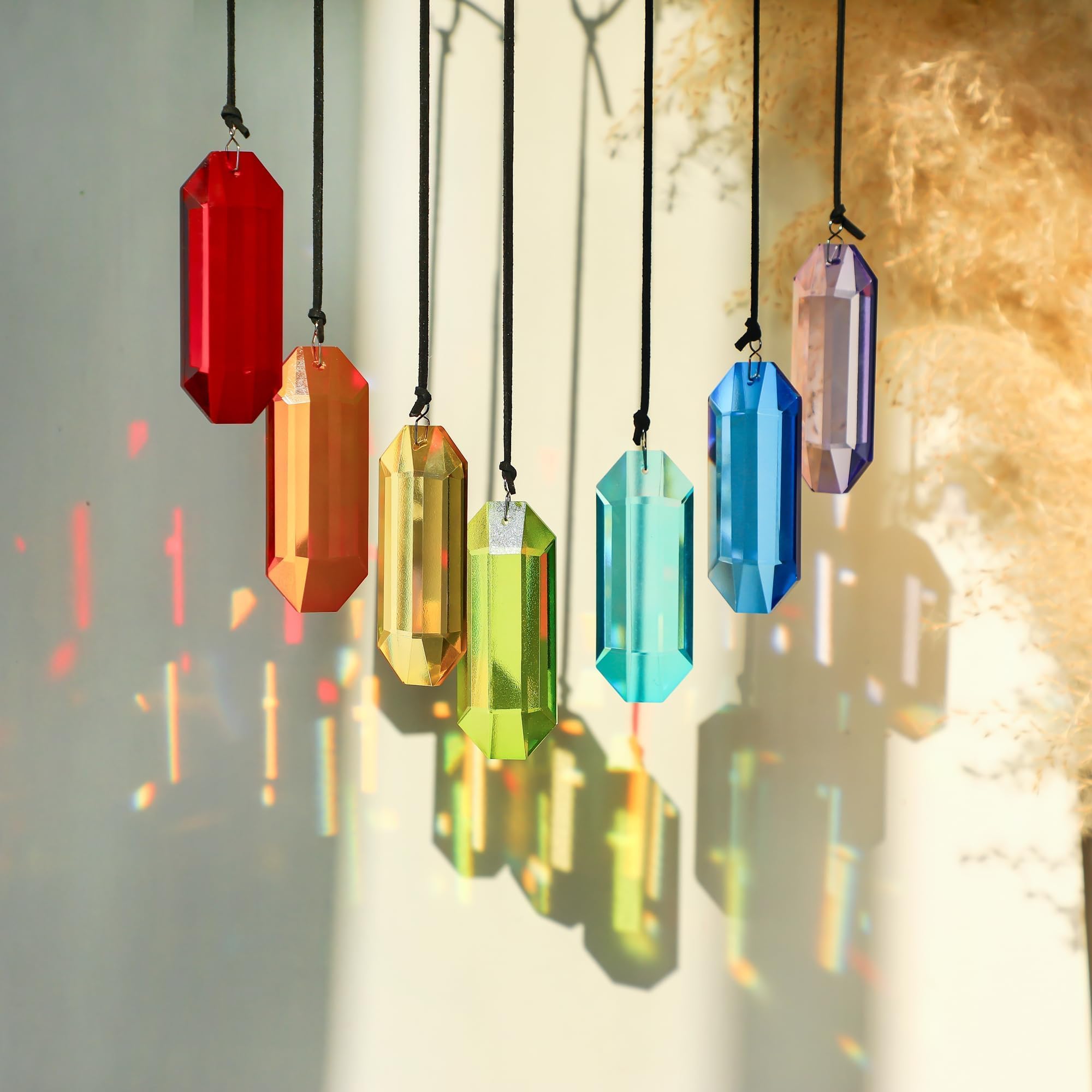 HDCRYSTALGIFTS hexagon crystal suncatchers catch light, enhancing garden or window ambiance