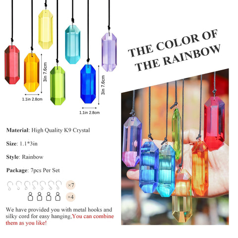 HDCRYSTALGIFTS rainbow-color prisms glow in sun, creating lively rainbow reflections for home decor