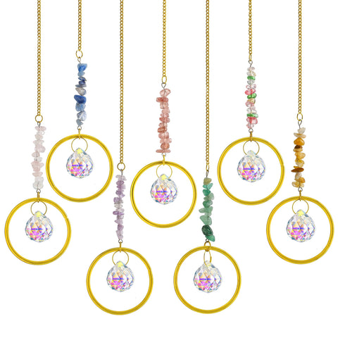 HDCRYSTALGIFTS 12in hanging length showcases crystal beauty in sunny spaces.