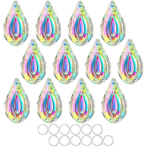 HDCRYSTALGIFTS 12pcs suncatcher prisms spark sunlight into vibrant rainbows