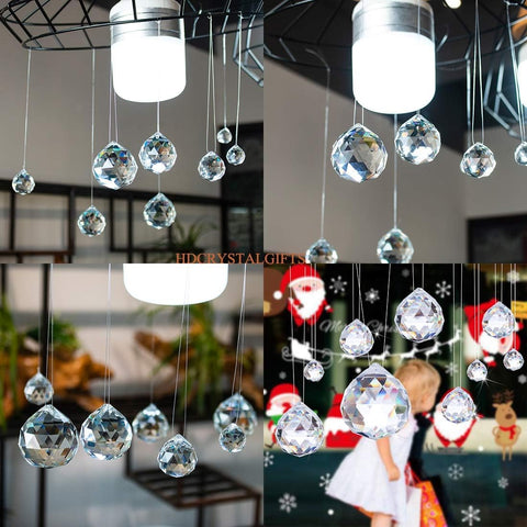 HDCRYSTALGIFTS 30mm crystal ball prism captures sunlight for vivid rainbows.