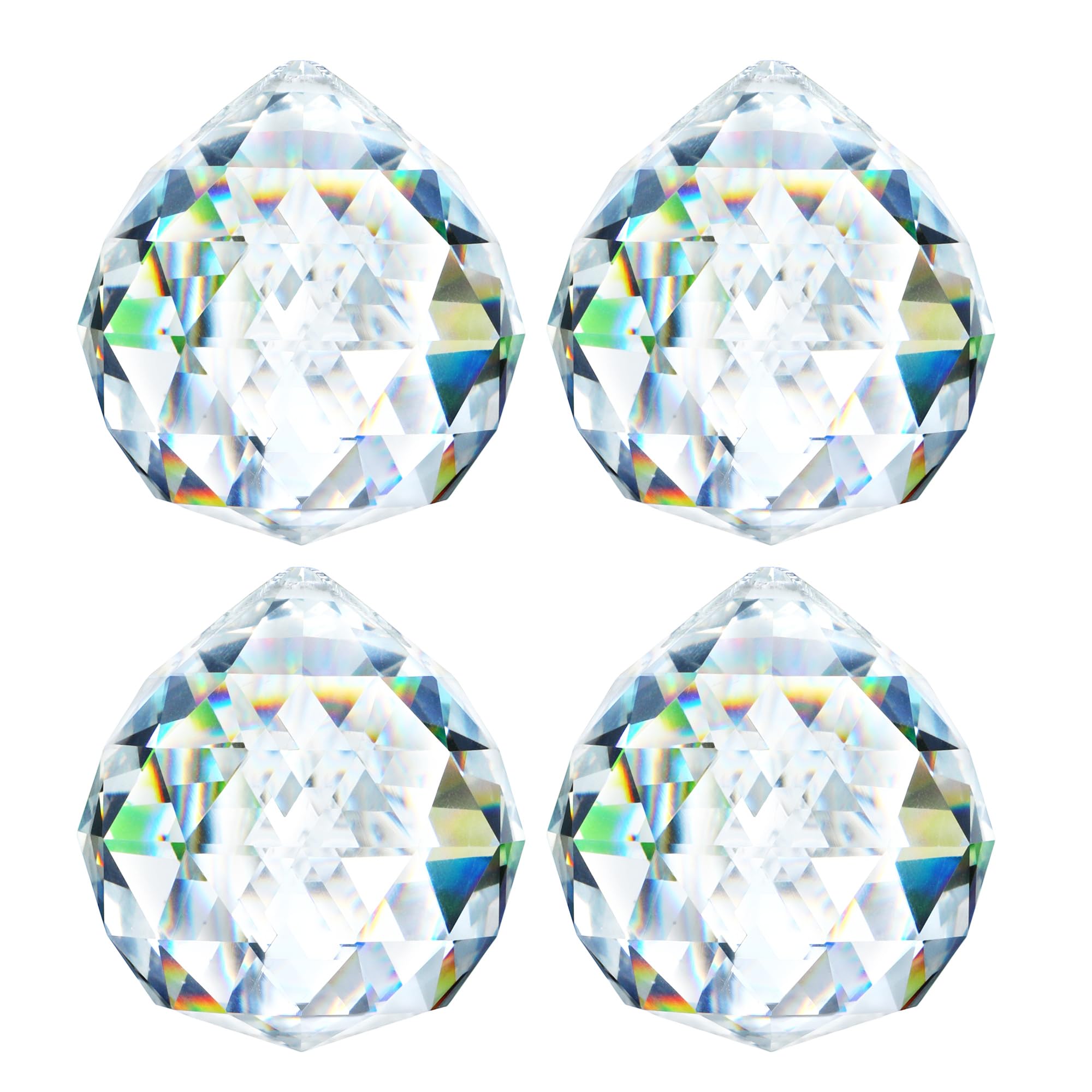 HDCRYSTALGIFTS 40mm clear crystal prism ball catching sunlight to create colorful rainbows.