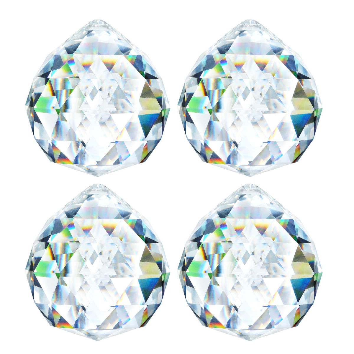 HDCRYSTALGIFTS 40mm clear crystal prism ball catching sunlight to create colorful rainbows.