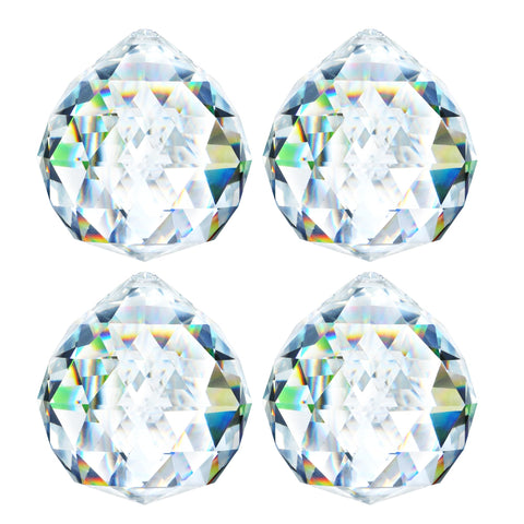 HDCRYSTALGIFTS 40mm clear crystal prism ball catching sunlight to create colorful rainbows.