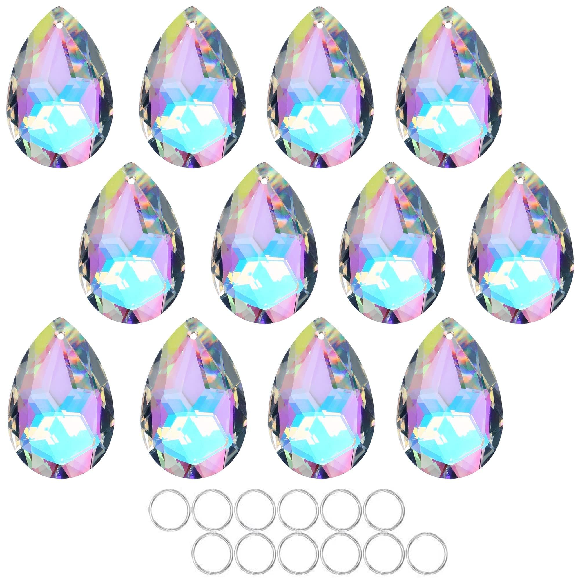 HDCRYSTALGIFTS 50mm crystal prisms reflect sunlight to create vivid rainbows in chandeliers