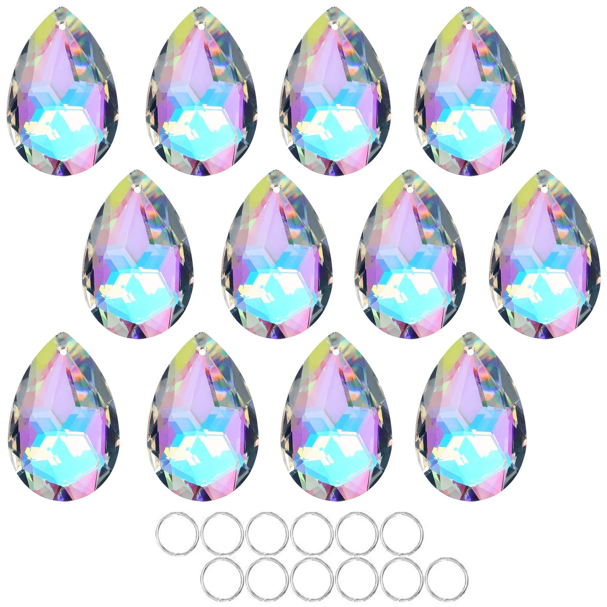 HDCRYSTALGIFTS 50mm crystal prisms reflect sunlight to create vivid rainbows in chandeliers