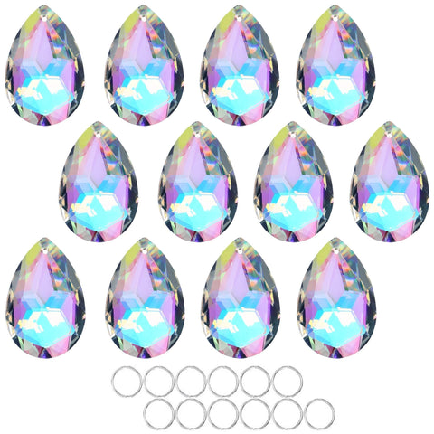 HDCRYSTALGIFTS 50mm crystal prisms reflect sunlight to create vivid rainbows in chandeliers