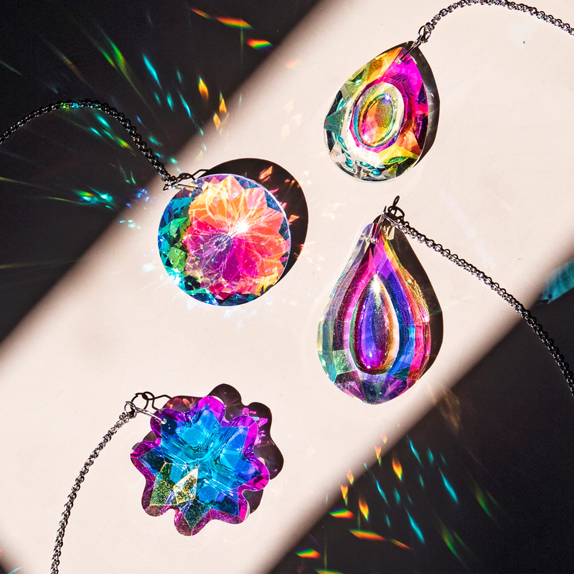 hdcrystalgifts 63-pipa prism catches sunbeams with vivid color reflections