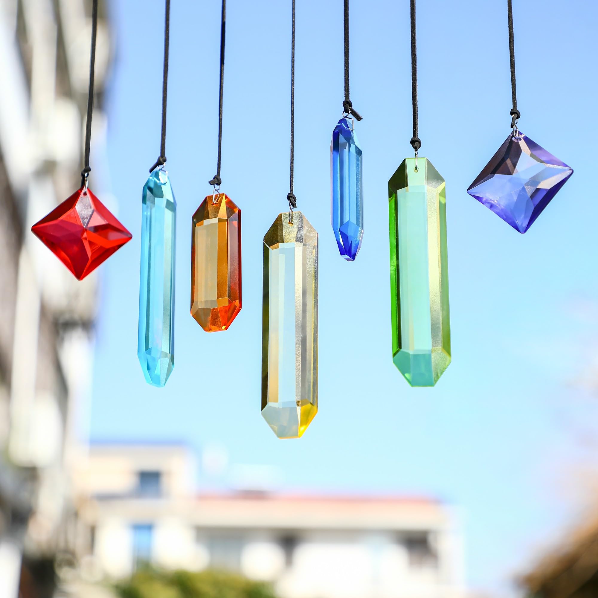 HDCRYSTALGIFTS 7pcs crystal prisms creating vivid rainbows