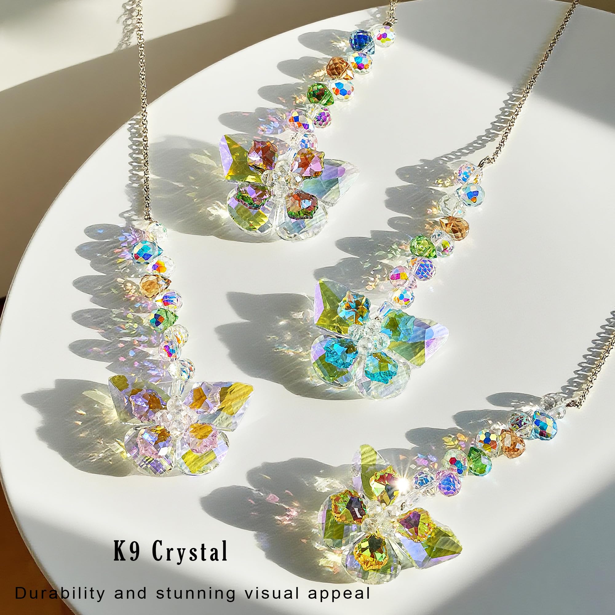 HDCRYSTALGIFTS four-piece set adds color to gardens along sunny days.