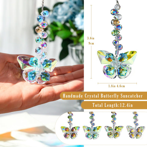 HDCRYSTALGIFTS butterfly suncatchers brighten outdoor patios with prism light.