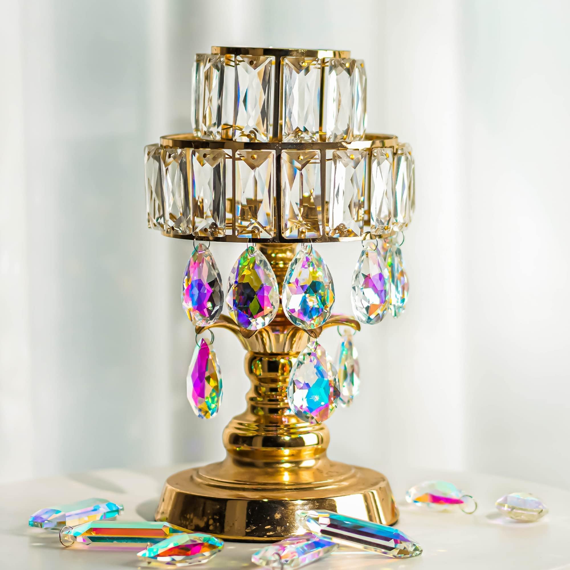 HDCRYSTALGIFTS 12-piece chandelier prisms for elegant lighting and sparkle