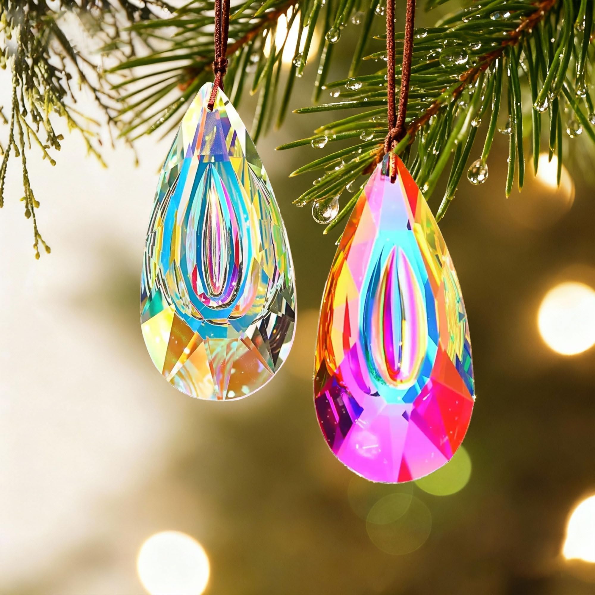 HDCRYSTALGIFTS Christmas tree prism adds festive sparkle