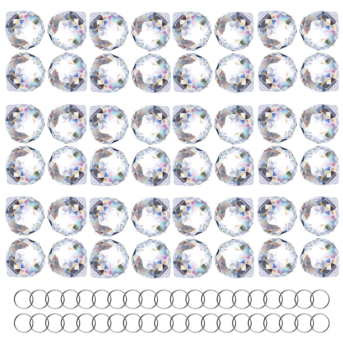 HDCRYSTALGIFTS clear crystal ball 20mm for bright rainbow reflections in sunlight.