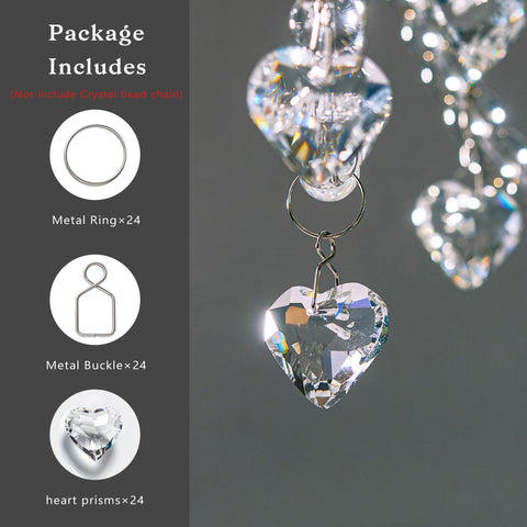 HDCRYSTALGIFTS clear crystal heart beads 20mm ideal for windows