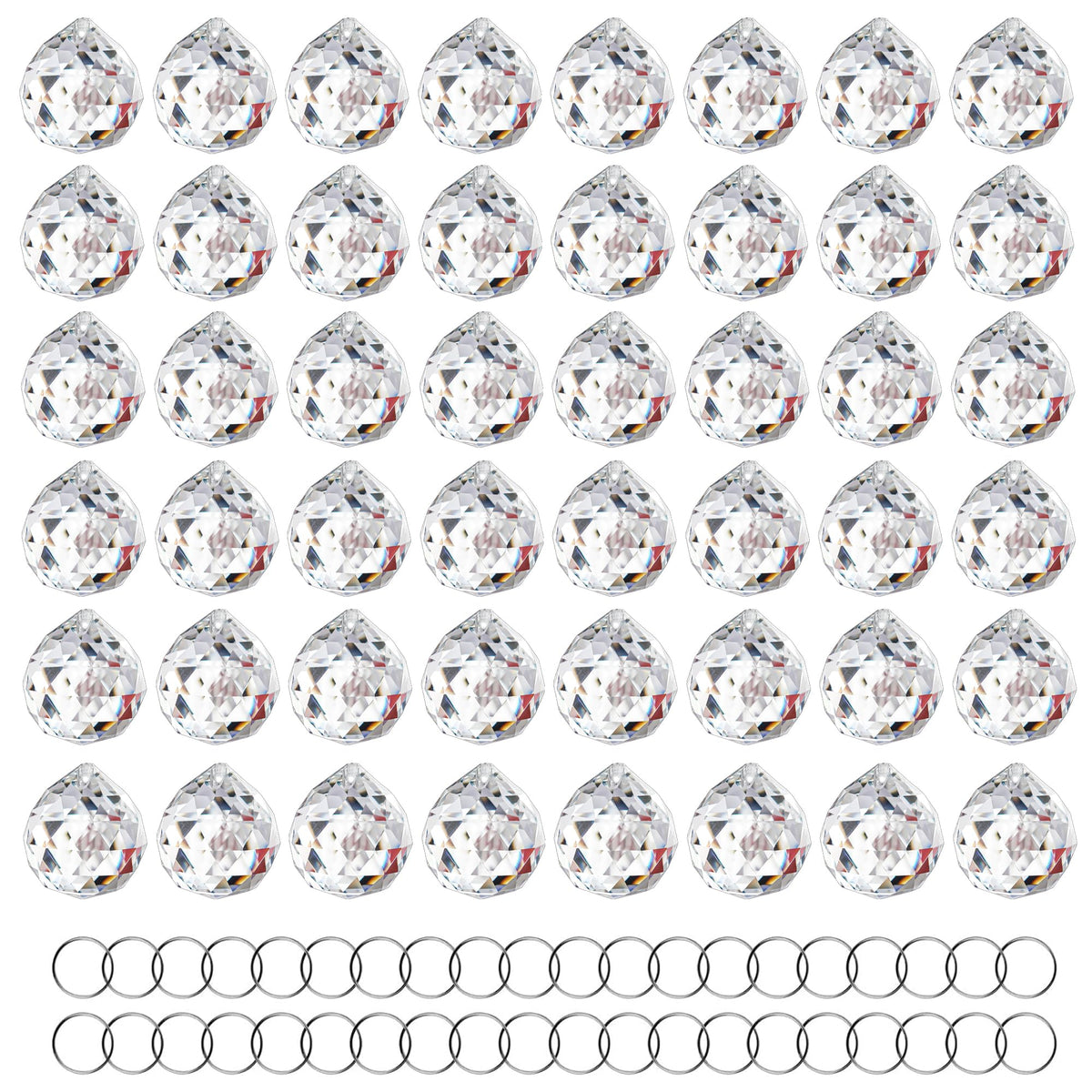 HDCRYSTALGIFTS clear faceted crystal ball 1-2 inch creates sparkling rainbows in windows.
