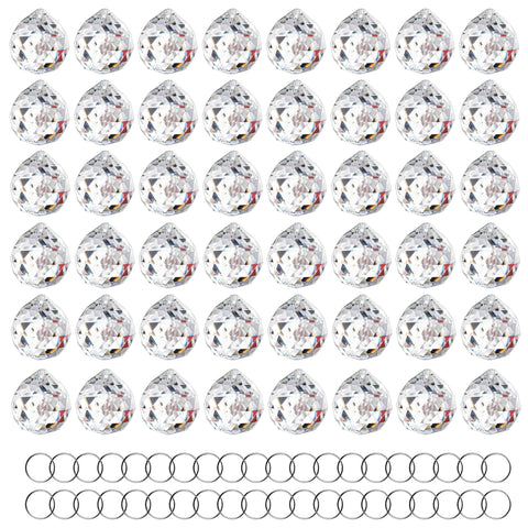 HDCRYSTALGIFTS clear faceted crystal ball 1-2 inch creates sparkling rainbows in windows.
