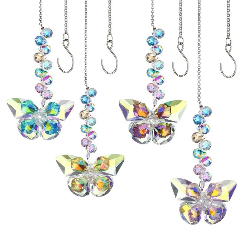 HDCRYSTALGIFTS crystal butterfly suncatchers create vivid rainbows on windows.