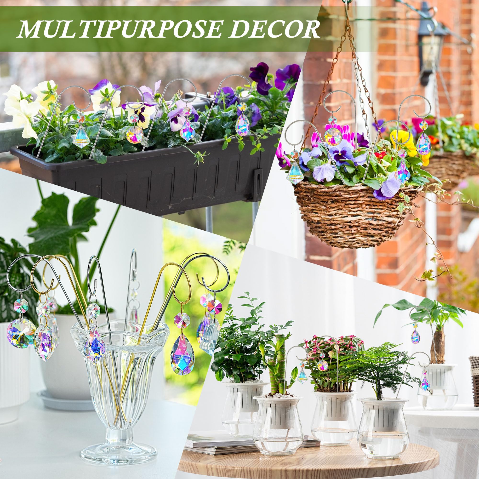 HDCRYSTALGIFTS crystal decor for indoor outdoor plant accents