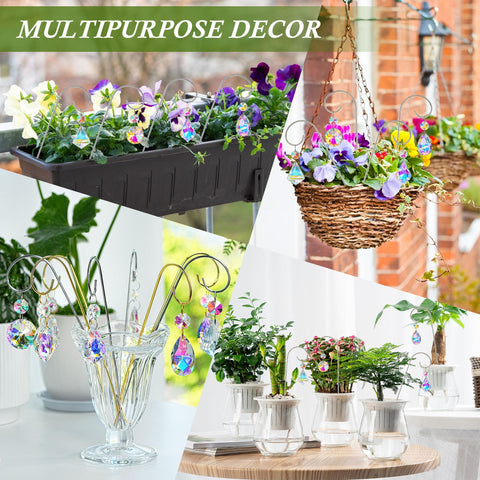 HDCRYSTALGIFTS crystal decor for indoor outdoor plant accents