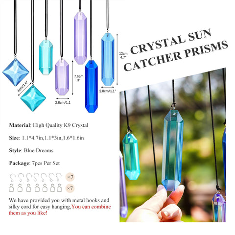 HDCRYSTALGIFTS Blue Dreams sun catcher adds color to gardens with shimmering light.