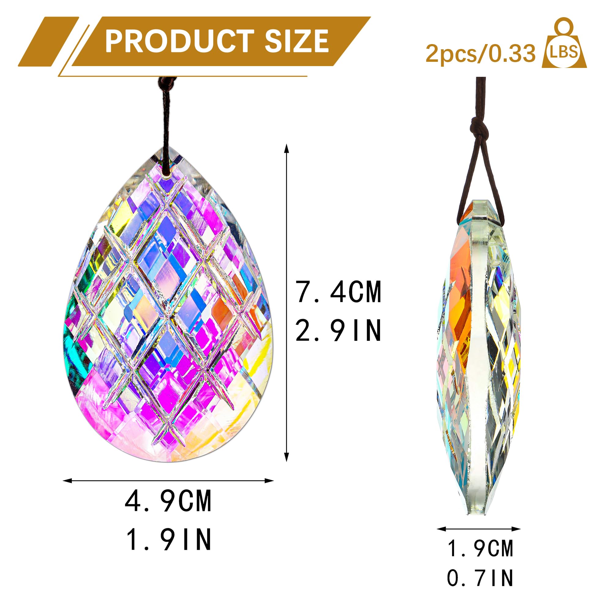 HDCRYSTALGIFTS 3-inch AB prism creates vibrant rainbows in sunlight.