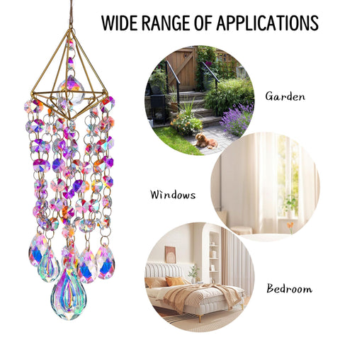 HDCRYSTALGIFTS rainbow reflections brighten sunlit windows and outdoor decor