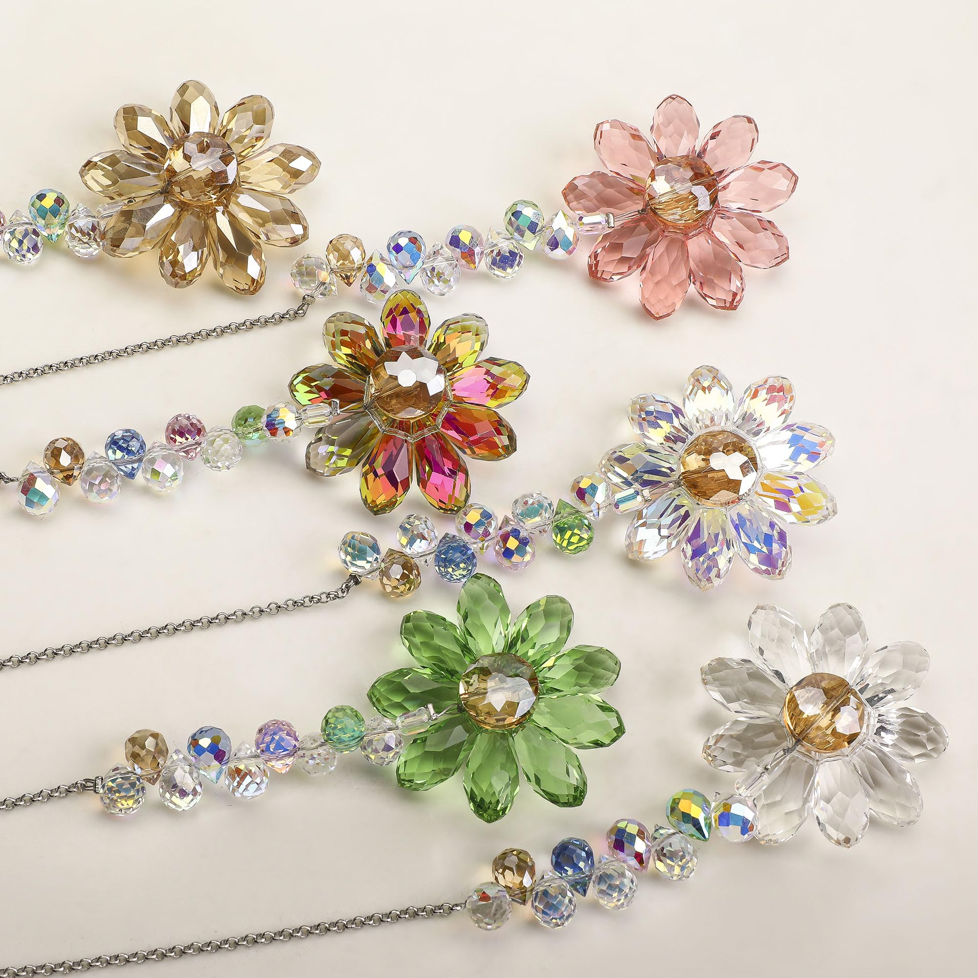 HDCRYSTALGIFTS crystal sunflowers brighten windows with colorful rainbows for a cheerful mood.