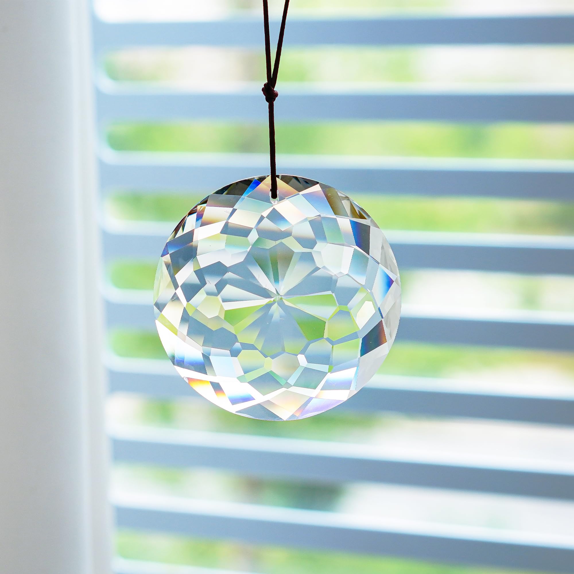 HDCRYSTALGIFTS Flower of Life crystal design with multifaceted facets
