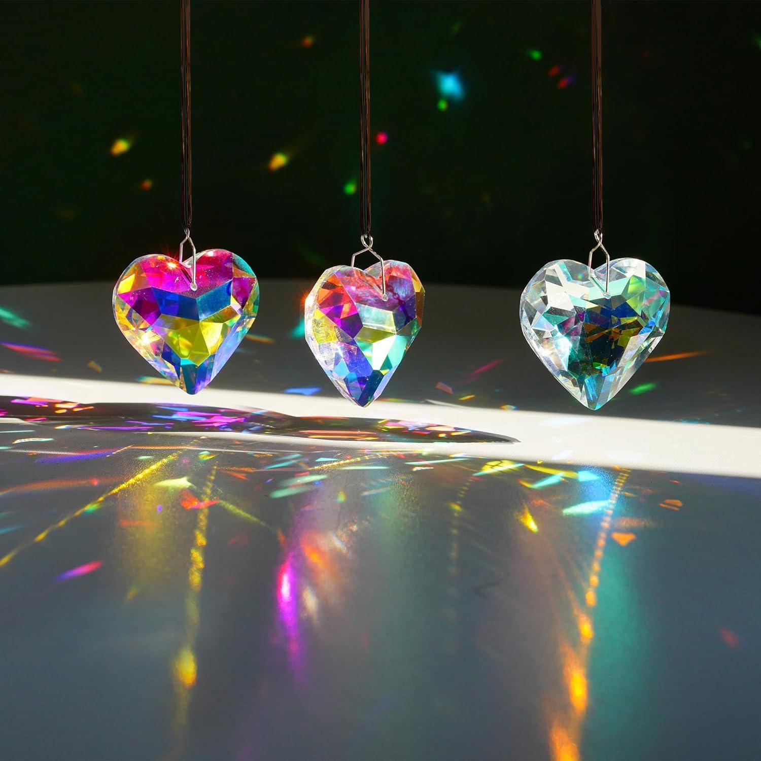 HDCRYSTALGIFTS garden or doorway display with hanging prisms catching light