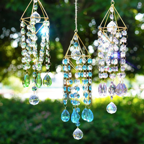 HDCRYSTALGIFTS hanging chain included for easy indoor or outdoor placement