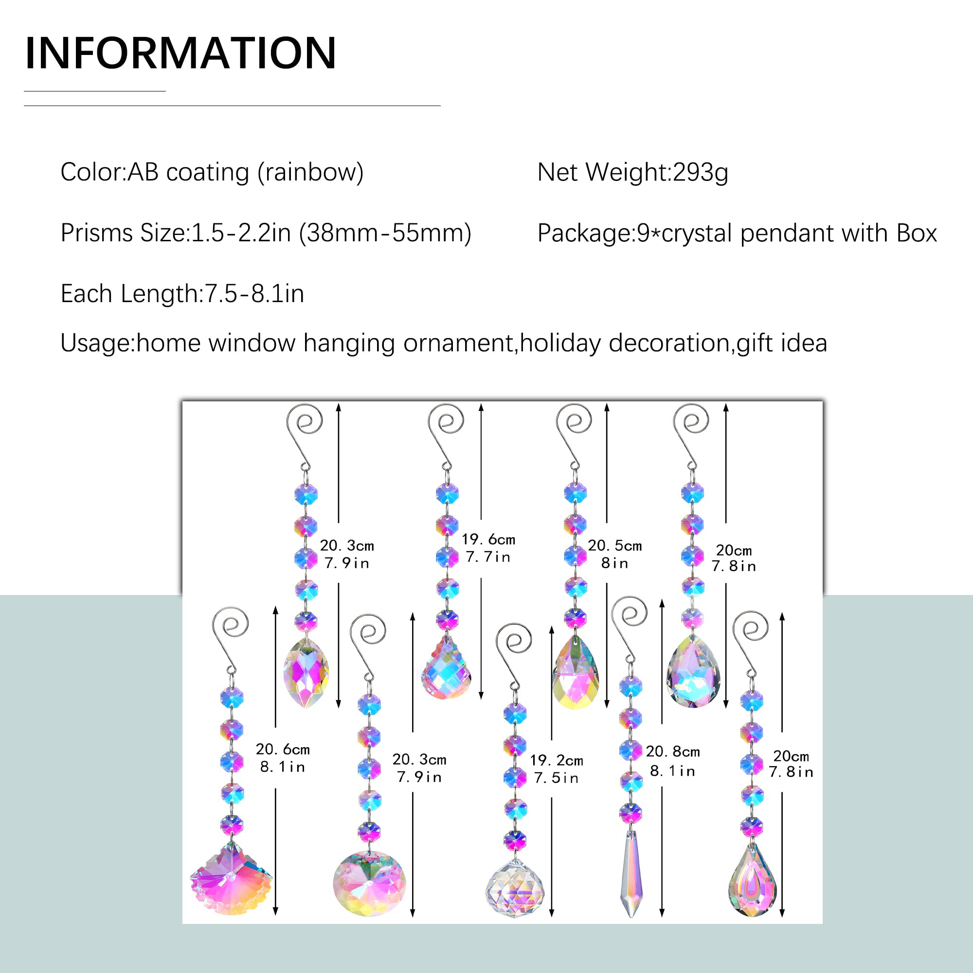 HDCRYSTALGIFTS hanging crystal beads set for elegant home decor and shine