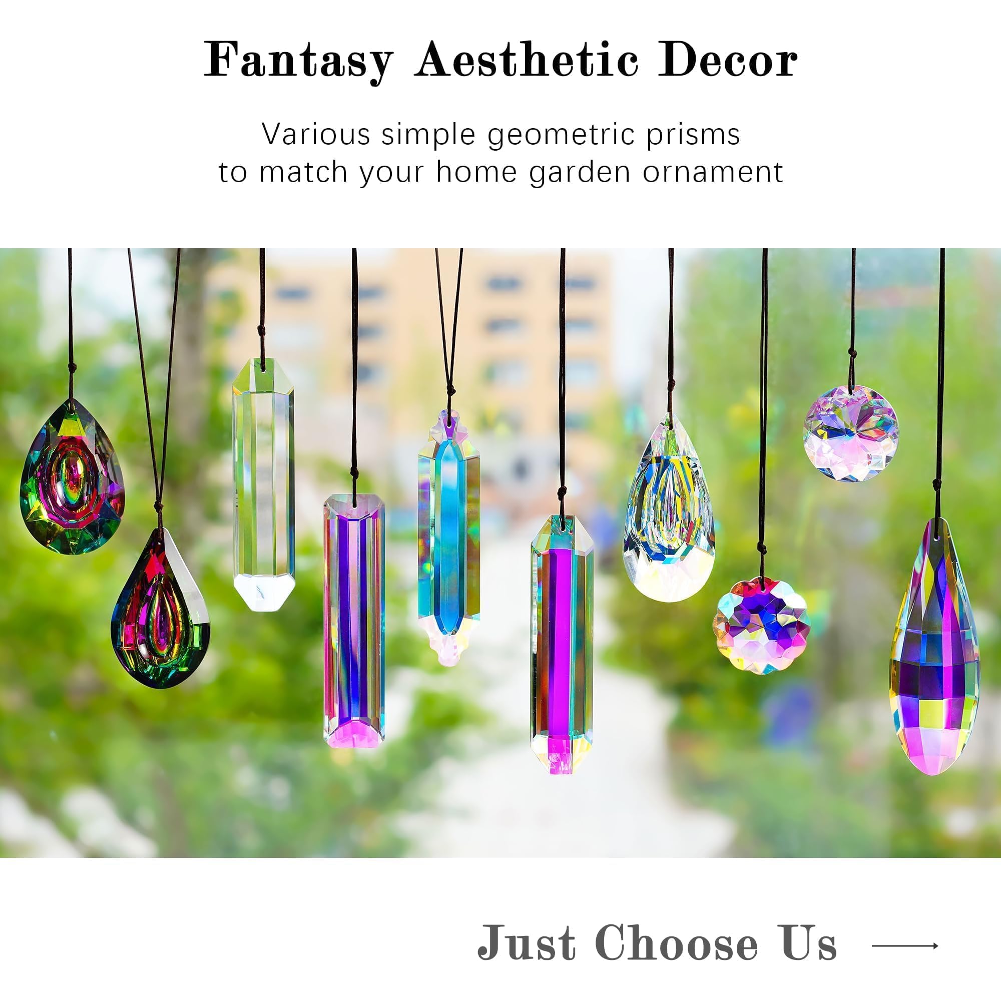 HDCRYSTALGIFTS hanging suncatcher window ornament catches sunlight.