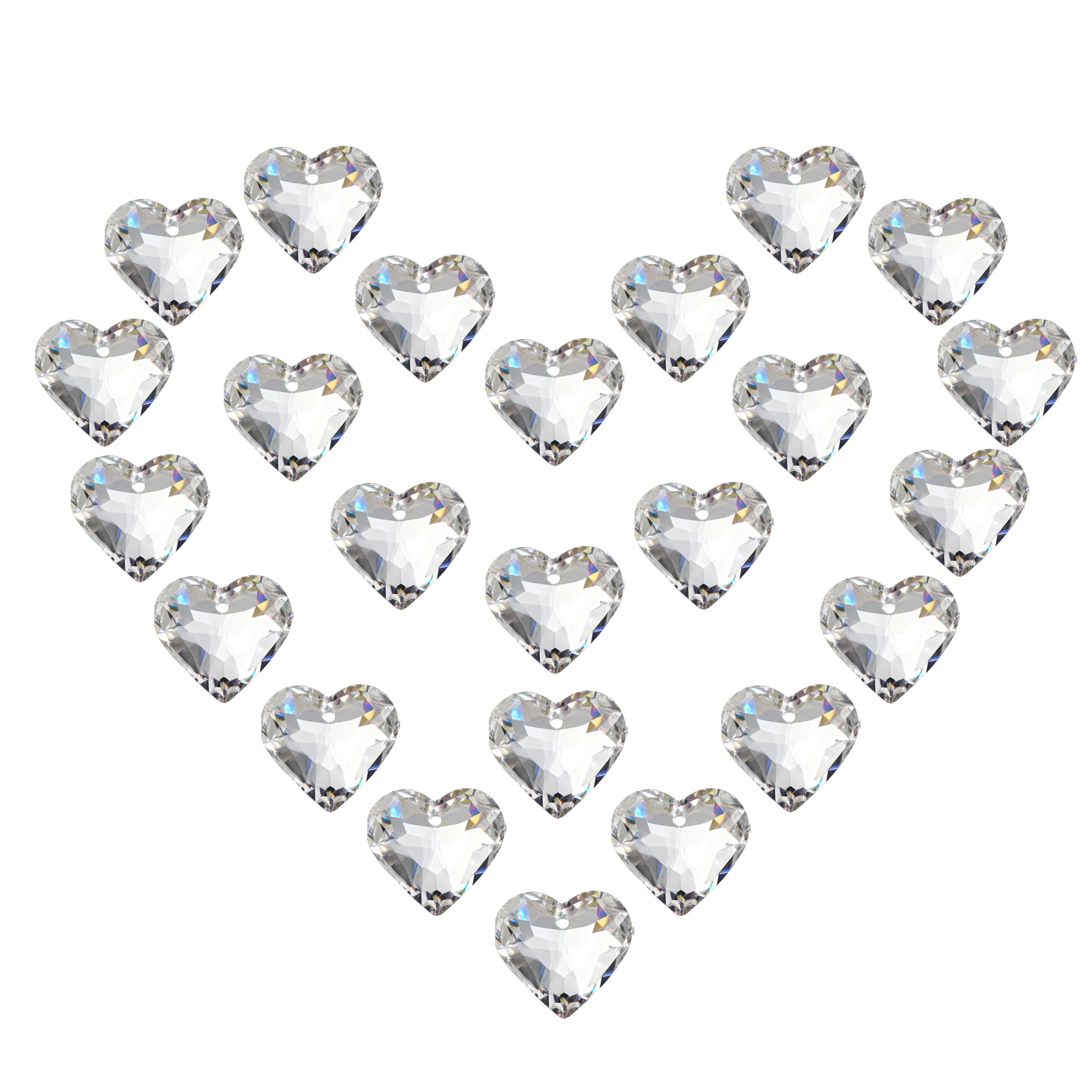 HDCRYSTALGIFTS heart prisms suncatchers 20mm sparkle in sunlight