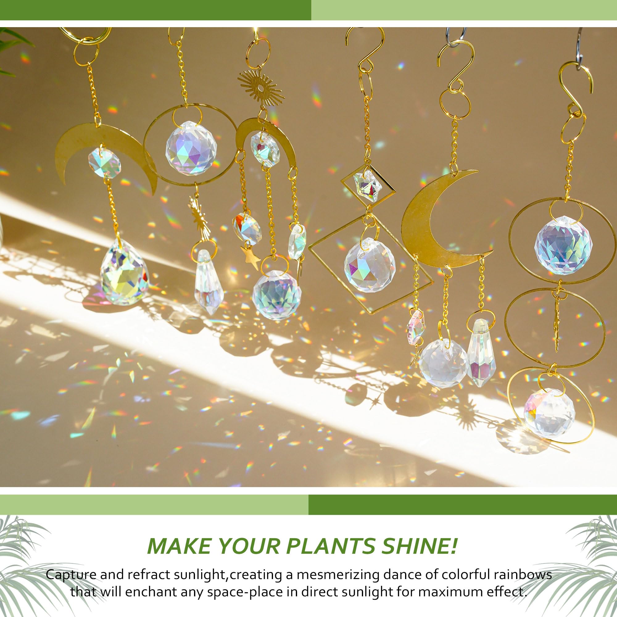 HDCRYSTALGIFTS indoor plant stake display adds sparkle to pots