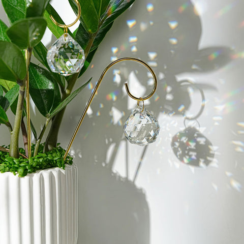HDCRYSTALGIFTS indoor plant decor creates rainbow highlights from sunlight.