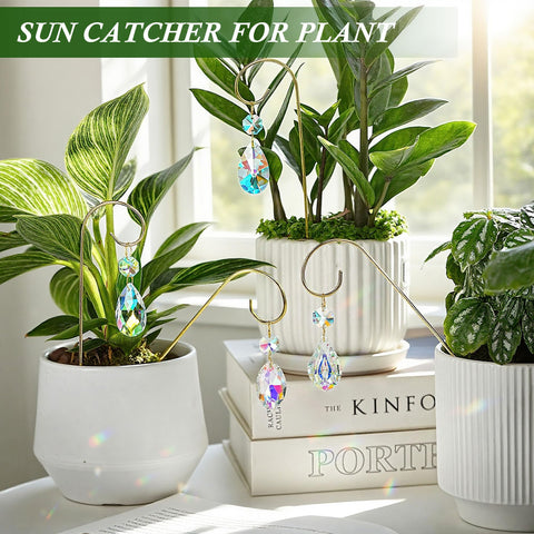 HDCRYSTALGIFTS mini pot trellis with crystal prisms enhances fairy garden charm