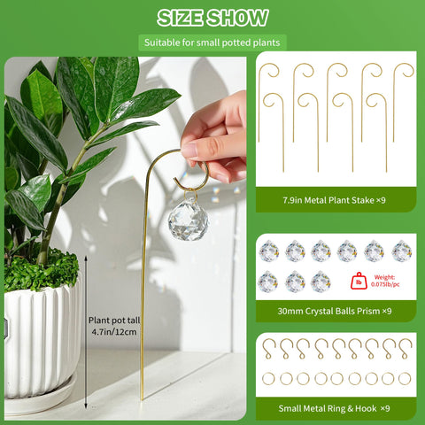 HDCRYSTALGIFTS miniature garden with crystal sun catchers in a sunlit window.